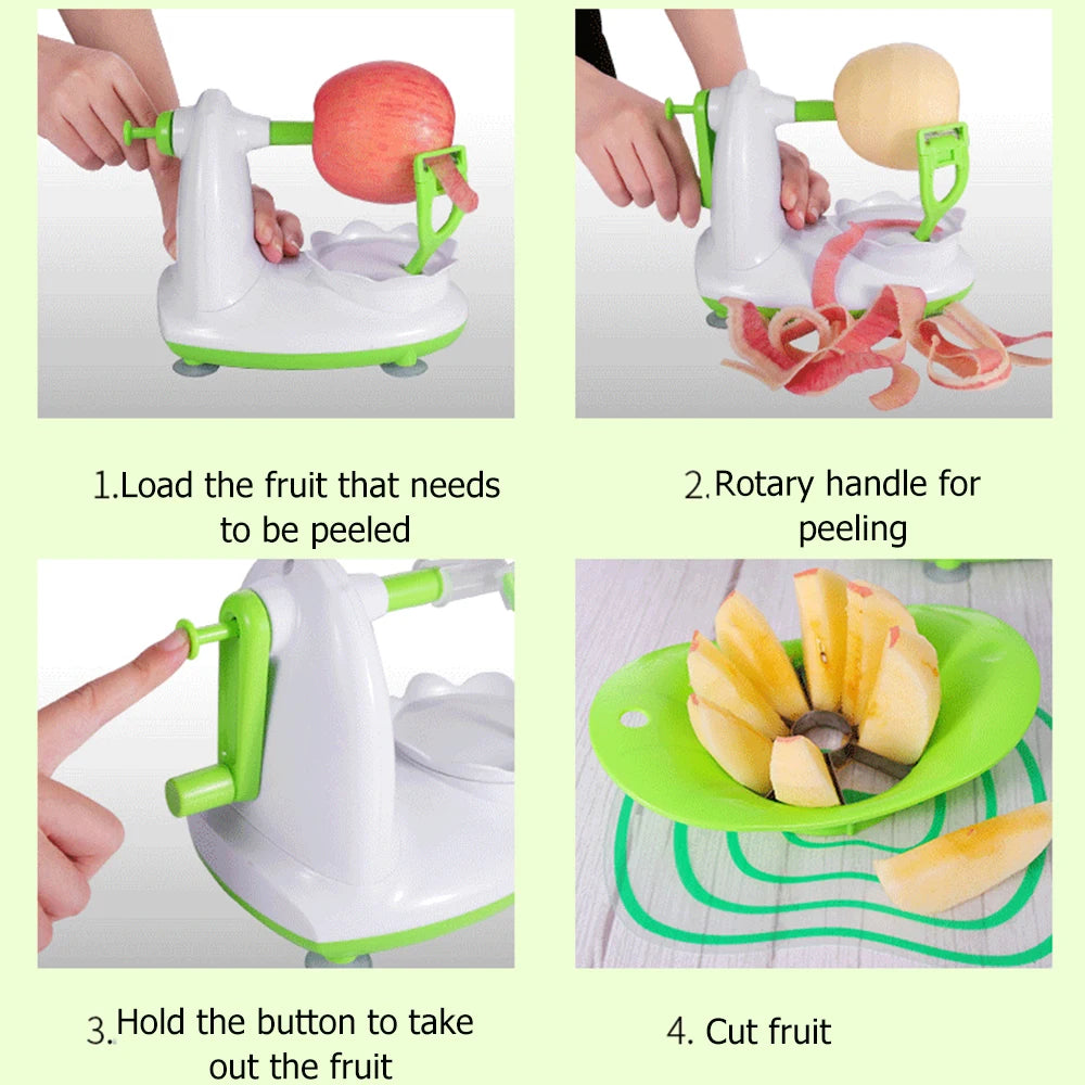 Hand-cranked Multifunction Fruit Peeler With Fruit Slicer Corer Cutter and Blades Apple Pear Kitchen Home Manual Peeler Machine - AMULET RING STORE