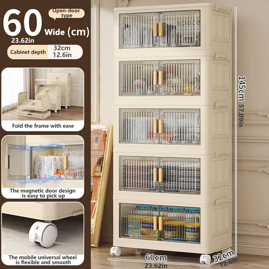 1/2/3/4/5 layers Multifunction Storage Cabinet Foldable Dustproof Wardrobe Easy-to-Install Storage Boxes - AMULET RING STORE