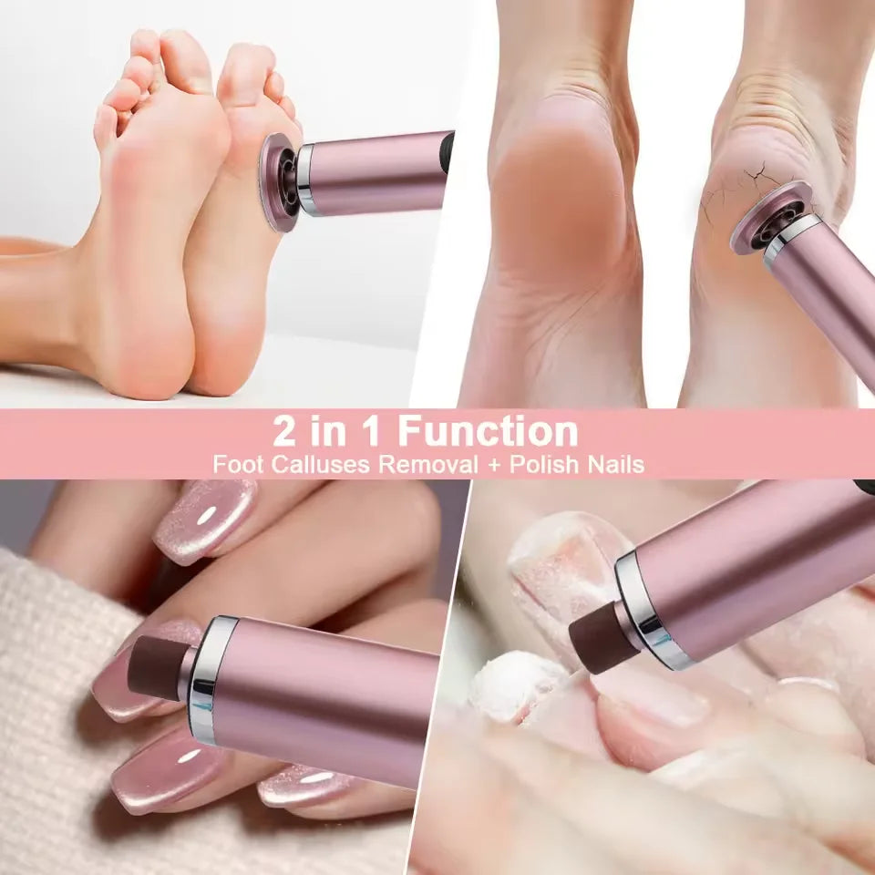Wireless Electric Foot Callus Remover Machine Rechargeable Pedicure Tool for Dead Skin And Cuticle Removal with Replacement Sand - AMULET RING STORE