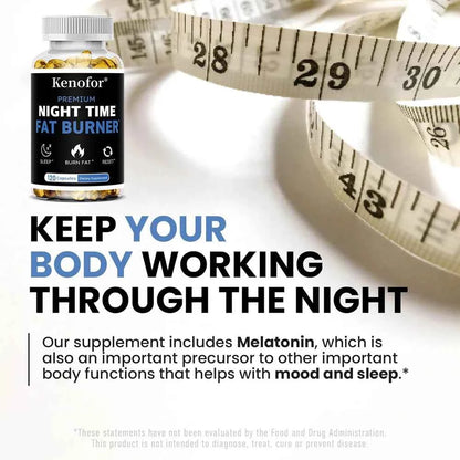 Nighttime Fat Burner Supplement - for Weight Loss, Boost Metabolism, Suppress Appetite Diet,Healthy Weight Management