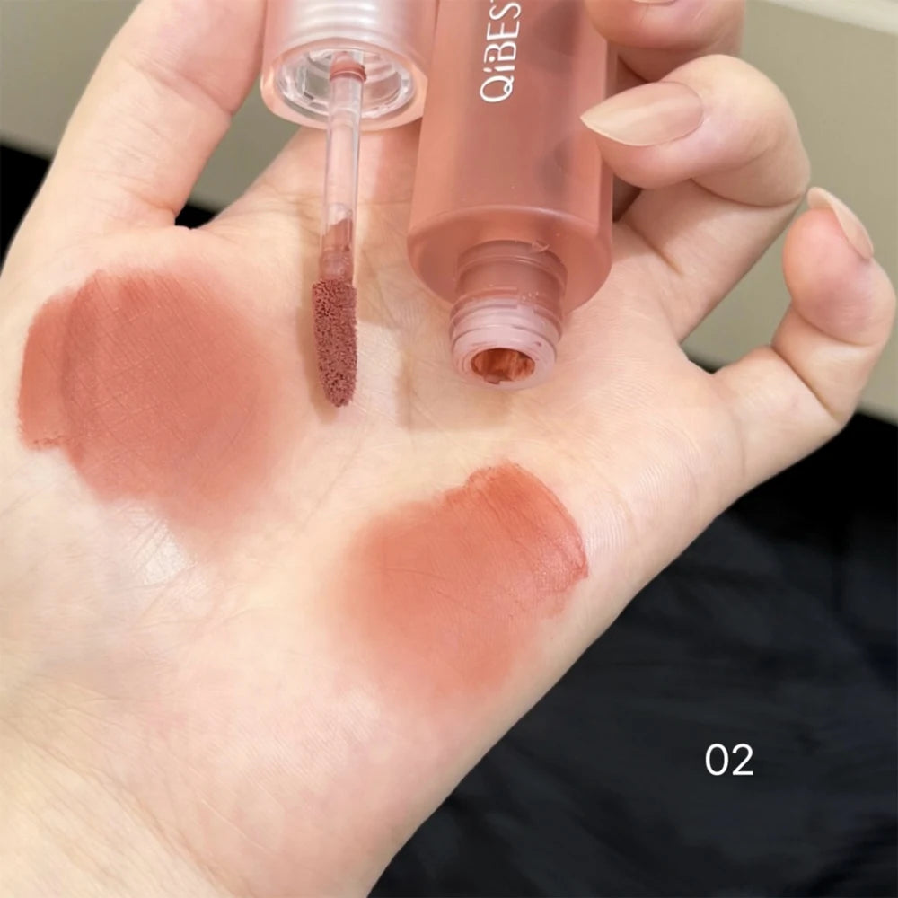 Qibest 6 Colors Velvet Matte Liquid Lipstick Long-Lasting Waterproof Lip Mud Sexy Red Lipgloss Beauty Women Cosmetics Lip Tint - AMULET RING STORE
