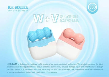 ICE ROLLER S30 Facial Massager Cool Skin Lifting Double Head Tool Face Lift Roller Pain Relief Face Skincare Beauty