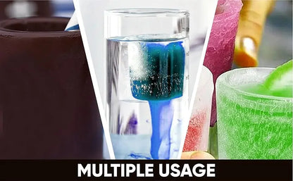 4Cup Shape Silicone Ice Cube Mold Tray for Summer Bar Party DIY Cold Drinks Kitchen Essential Ice Cup Maker Compartment Mold - AMULET RING STORE