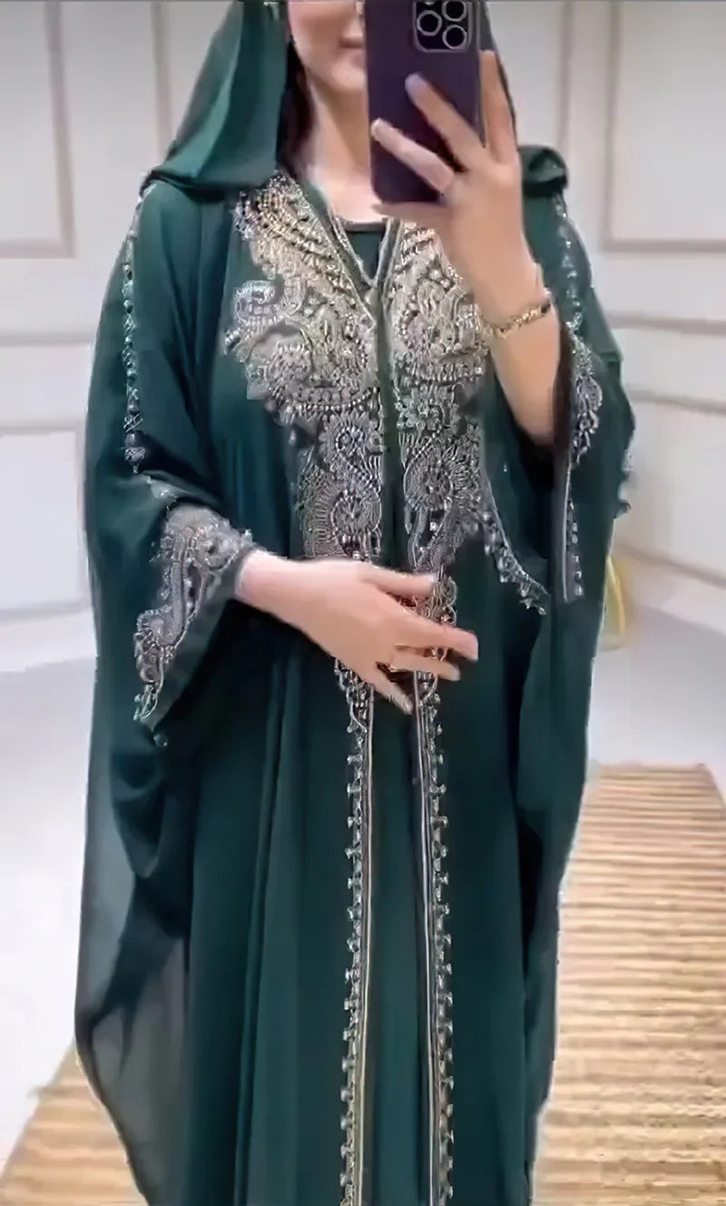 2025 Traditional Hooded Abaya African Dresses for Women Luxury Boubou Dress Africa Clothing Plus Size Dashiki Ankara Outfit Robe