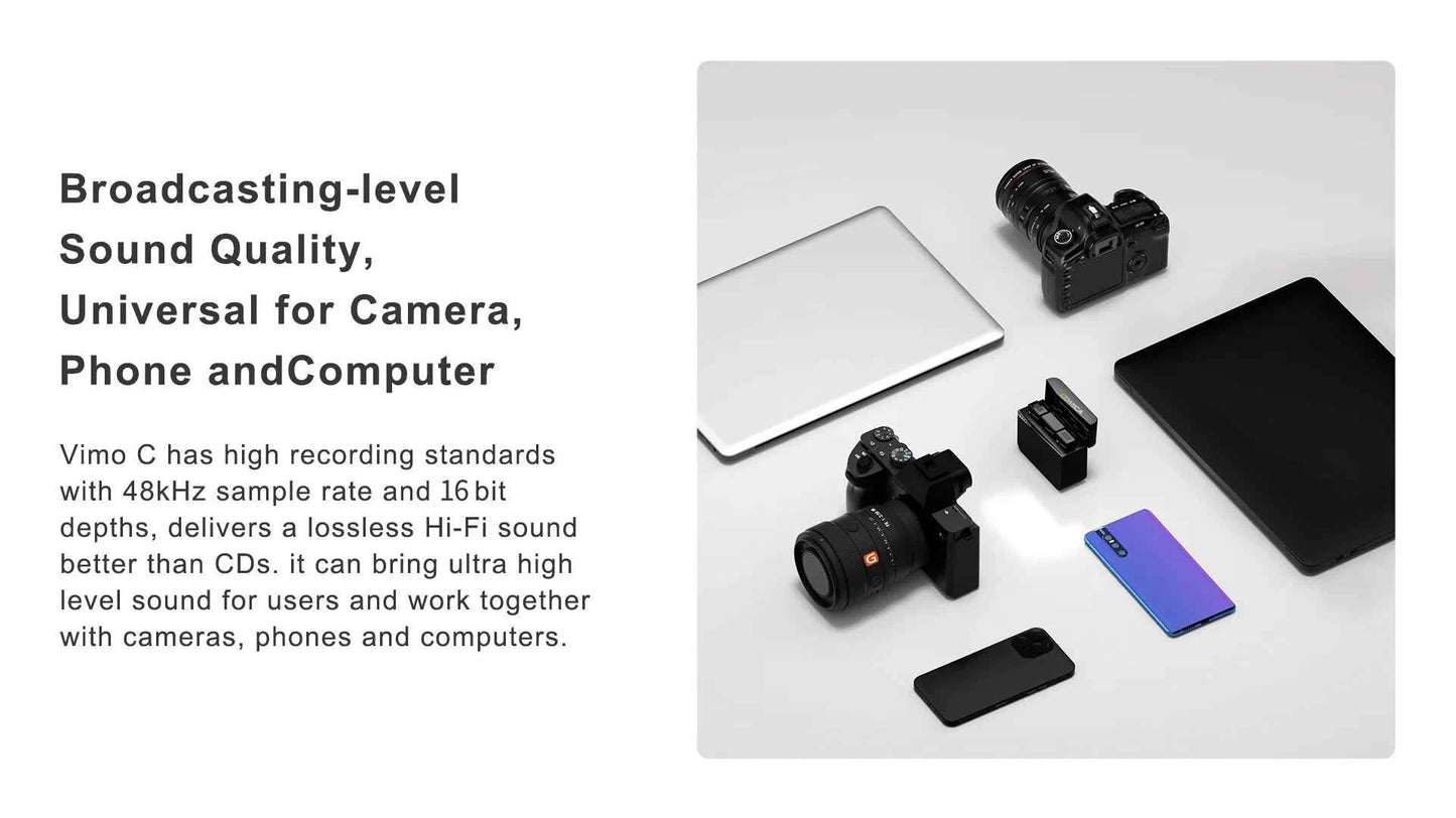 COMICA Vimo C 2.4G Mini Wireless Lapel Microphone with Charging Case, for Smartphone Camera Podcast Interview YouTube Facebook