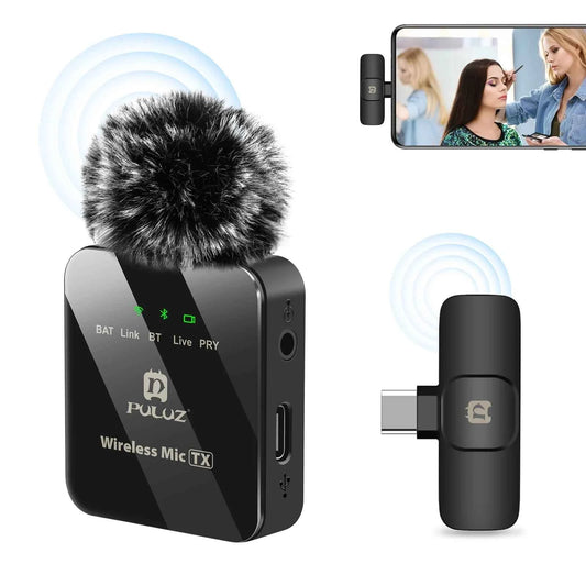 PULUZ Wireless Lavalier Microphone for Type-C Phone Type-C Receiver For work videos