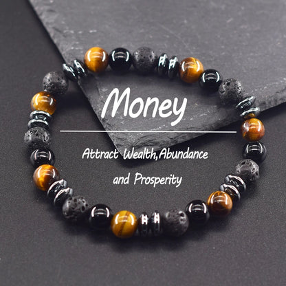 Attract Wealth Abundance and Prosperity Natural Yellow Tiger Eye Stone Beads Bracelet Men Women Bring Money for You Real Jewlery