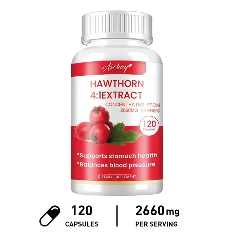 Hawthorn Berry Extract Capsule - Supports Digestive Health, Promotes Energy Production, Blood Circulation, and Boosts Immunity - AMULET RING STORE