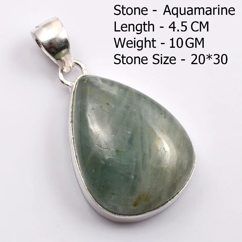 Genuine  Amaquarine  Pendant Hand Made Women Jewelry gift