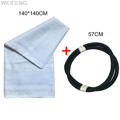 Muslim Shemagh Scarf Traditional Islamic Accessories Headscarf Islamic Neck Wrap Headscarf Windproof Arab Keffiyeh Shemagh Scarf - AMULET RING STORE