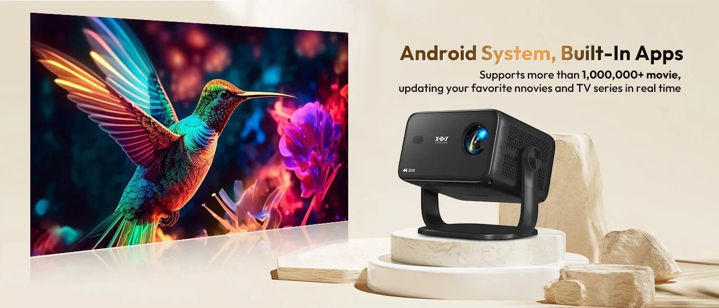 XGODY 4K Native 1080P AUTO Focus WiFi6 Android 11 Projector 500 ANSI HD Home Theater Cinema for Home
