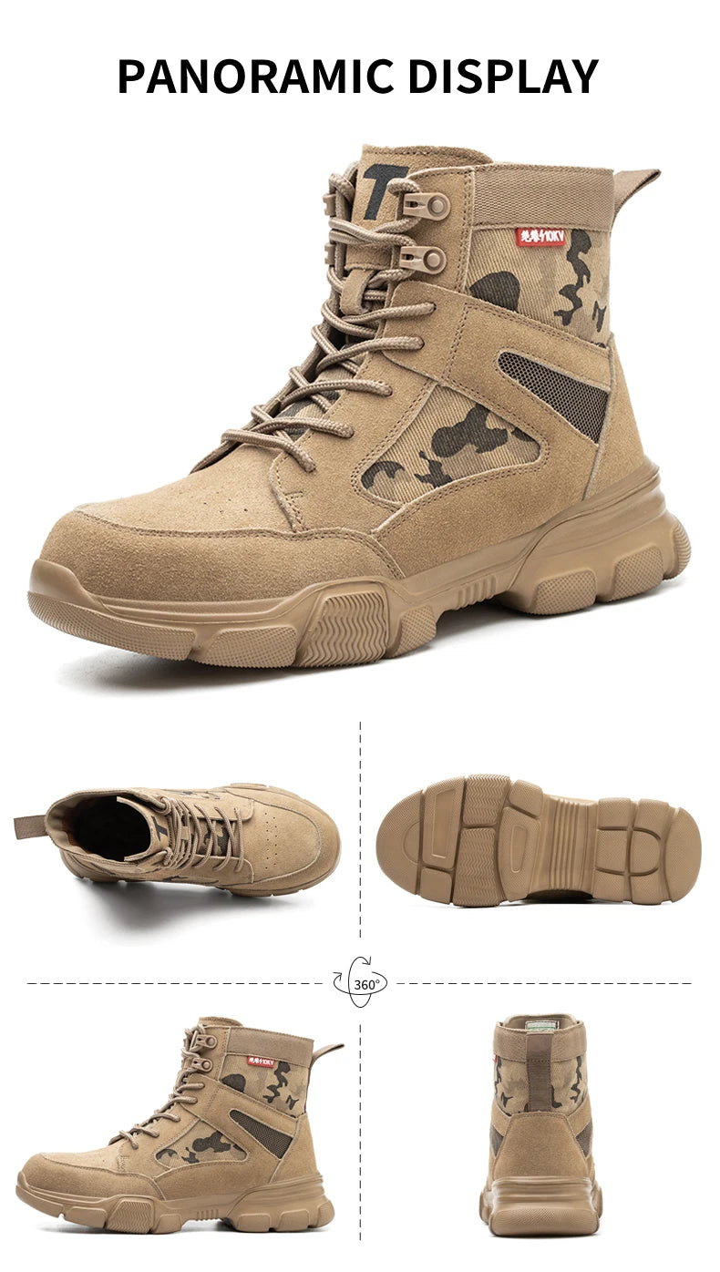 Sneakers Indestructible Shoes Work Safety Shoes With Steel Toe Cap Puncture-Proof Male Security Protective Shoes Tactical Boots - AMULET RING STORE