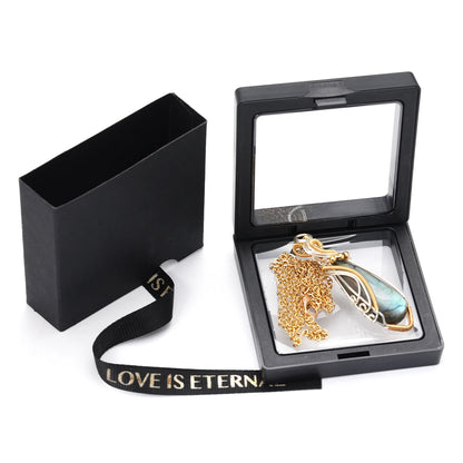 Labradorite Rainbow Moonstone Gemstone Pendant Copper Wire Wrapped Labradorite Jewelry Labradorite Necklace With Chain and Box