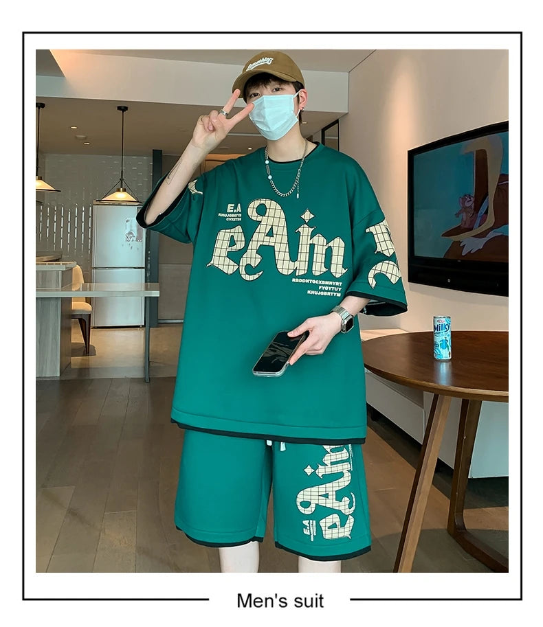 Youth Fashion Short Sleeve T-Shirt Shorts Summer Tracksuit