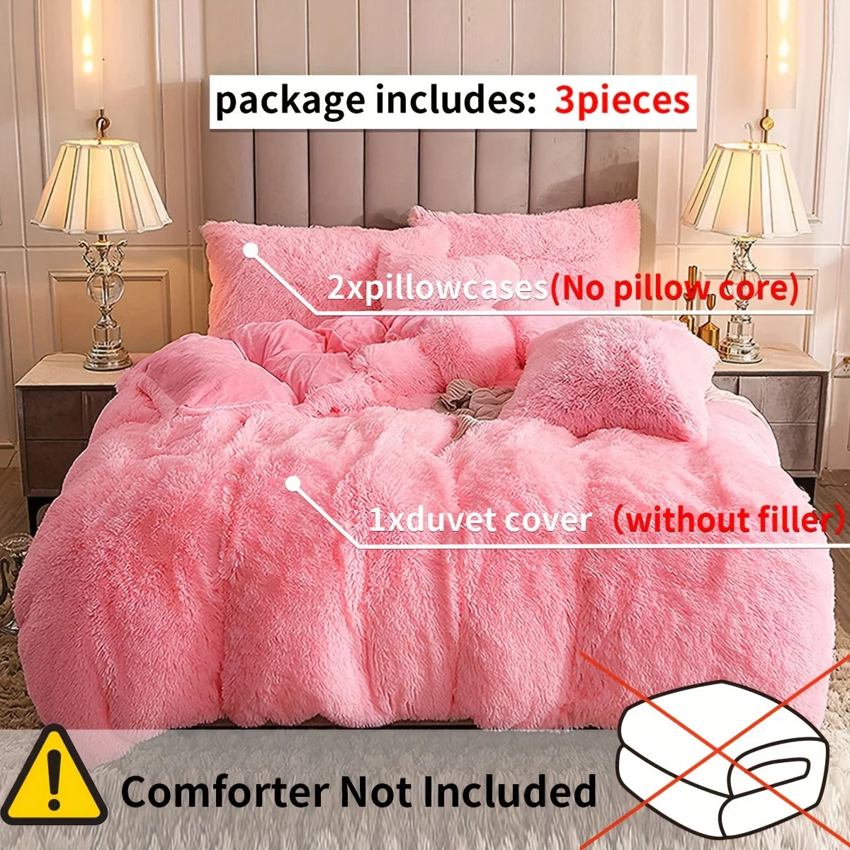 3-Piece Luxurious Plush Duvet Cover Set – Cozy & Soft Bedding, Perfect for Bedroom Comfort, Ideal for Guest Rooms and Dorm Aesth - AMULET RING STORE