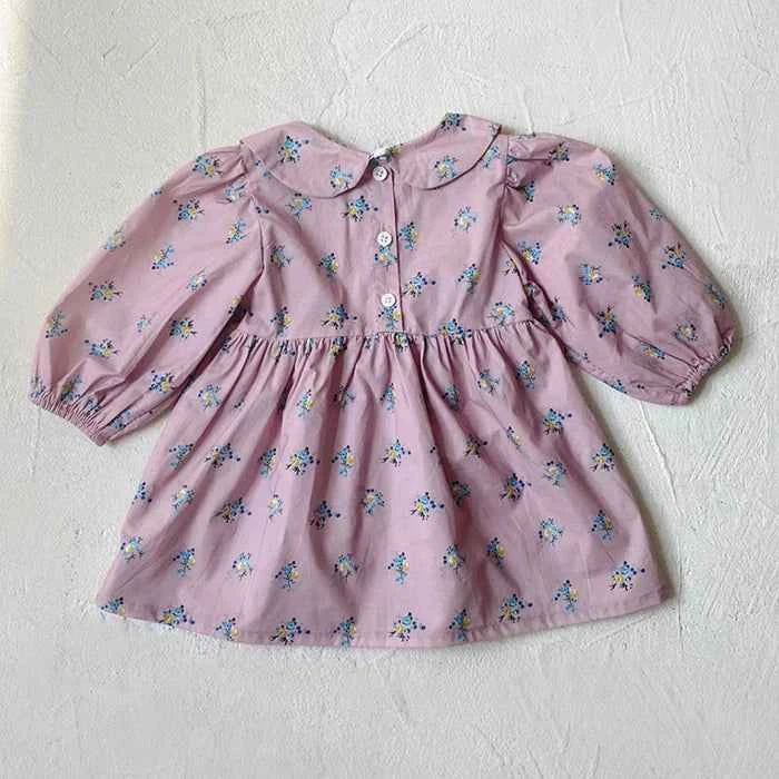 2024 New Autumn 0-3Yrs Kids Princess Dress Baby Bodysuits Long Sleeved Cotton Print Infant Baby Girls Party Dress Sister Clothes