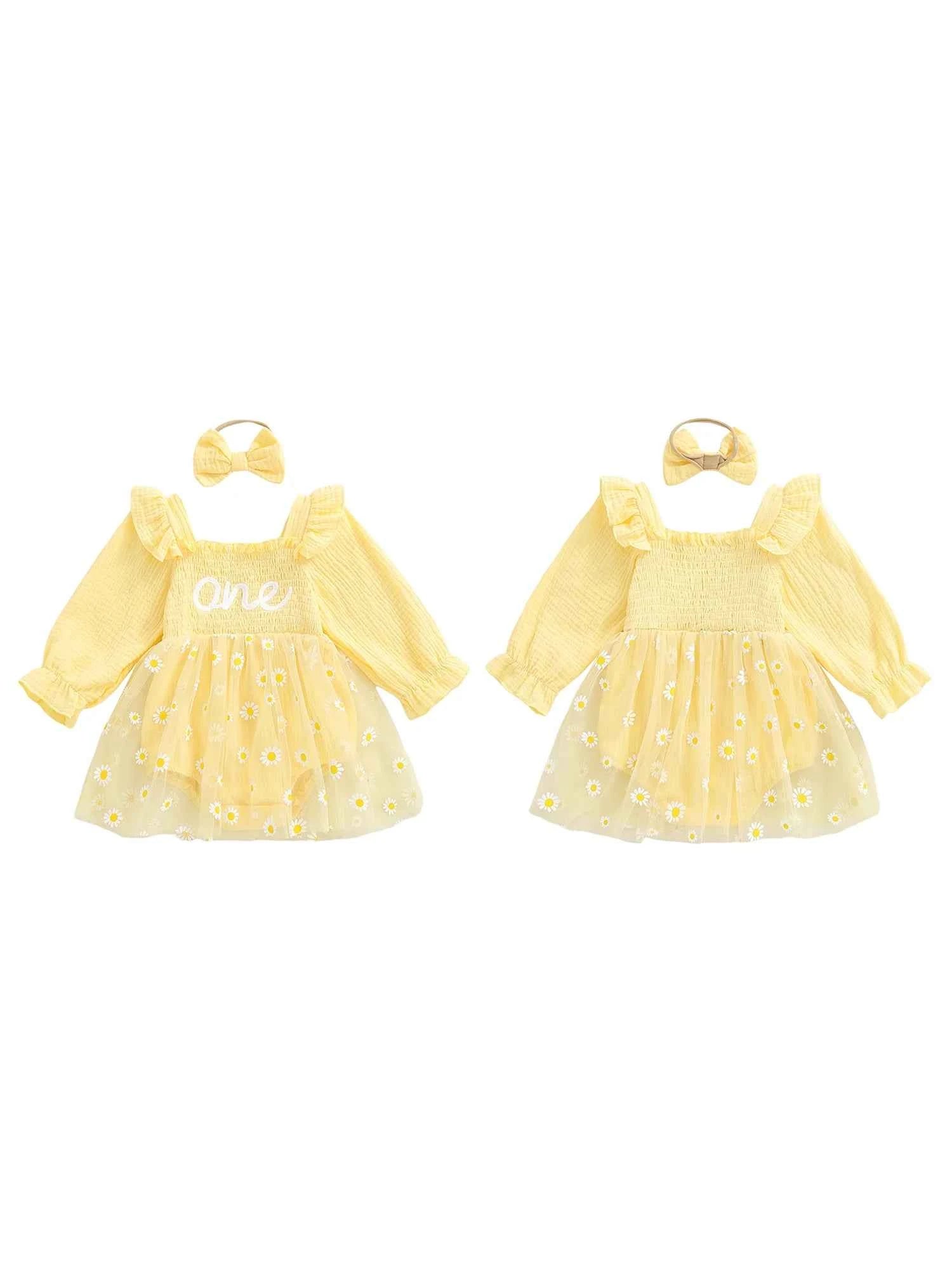 Adorable Infant Princess Tutu Dress Set Elegant Floral Applique Ruffled Romper with Matching Bow Headband for Baby Girl s