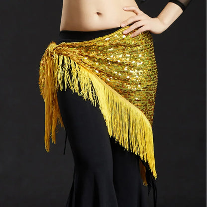 Wholesale Cheap Sexy Women Girls Sequin Triangle Shawl Hip Shawl Belly Dance Belts - AMULET RING STORE