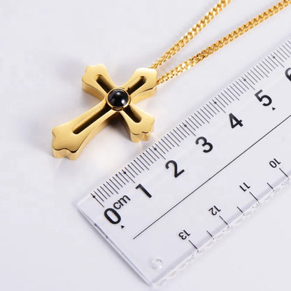 Fashion Projection Necklace Jewelry Personalized Photo Custom Cross Pendant Suitable For Male And Female Couples To Give Gifts - AMULET RING STORE