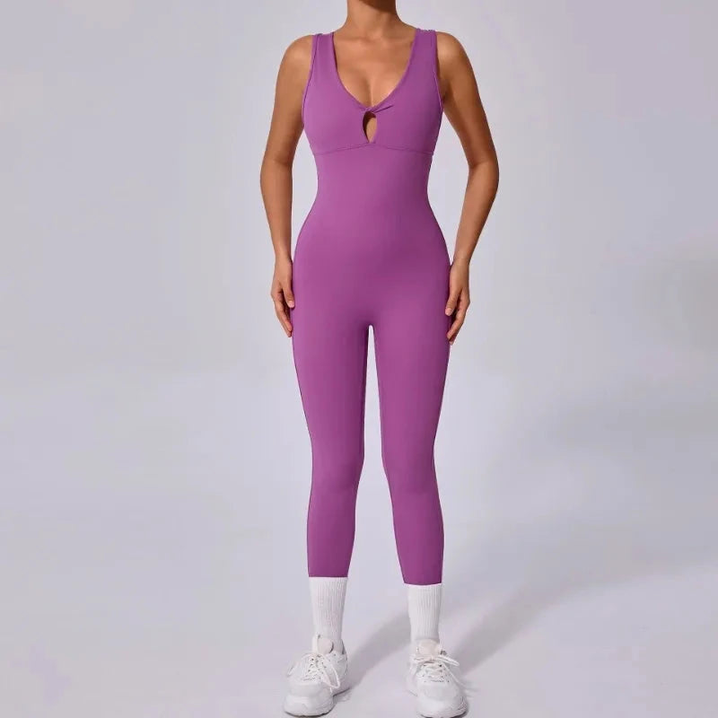 Seamless Yoga Jumpsuits Sports Fitness One-Piece Yoga Sleeveless Workout Clothes Running Sportswear Tight Training Tracksuits