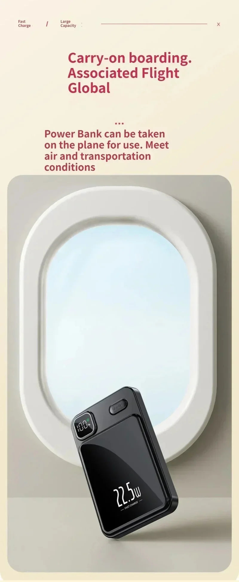 OnePlus 50000mAh Magnetic Wireless Charger Power Bank External Battery Fast Charging PowerBank For Android iPhone 15 16 Xiaomi - AMULET RING STORE