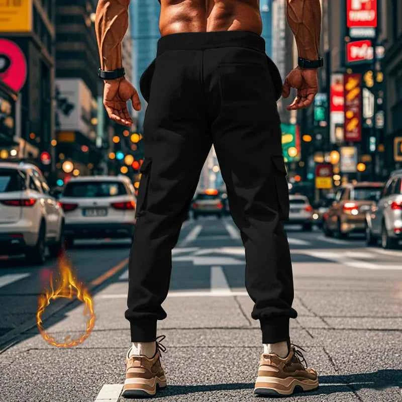 New autumn and winter velvet men's casual overalls multi-pocket pants large size sports casual trousers