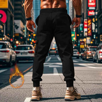 New autumn and winter velvet men's casual overalls multi-pocket pants large size sports casual trousers