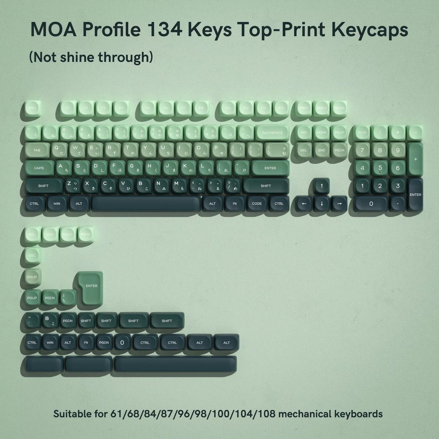 134 Keys Pink Cat  MOA Profile PBT Keycaps Customs Dye Sub Key caps for 61/87/104 Cherry MX Switch Gaming Mechanical Keyboard