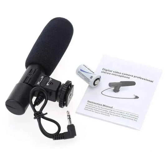 3.5mm Mic-01 DV Stereo Microphone For Canon Nikon DSLR Camcorder Utility Camera Professional Interview News Recording Microphone