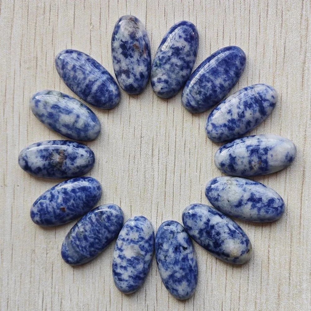 Fashion Mix natural Stone oval cabochons beads diy Jewelry accessories making 15x30mm Wholesale 20pcs/Lot fast shipping - AMULET RING STORE