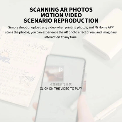 Xiaomi AR Printer 300dpi Portable Photo Mini Pocket With DIY Share 500mAh Picture Printer Pocket Printer Work With Mihome APP