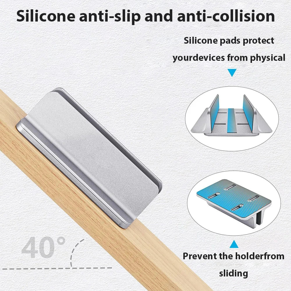 Vertical Laptop Stand For Macbook Air Pro 13 15 16 Desktop Aluminum Stand With Adjustable Dock Size For Notebook Computer Stand - AMULET RING STORE