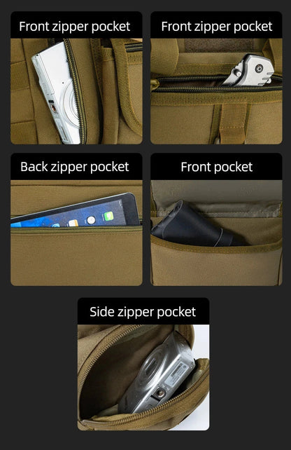 Men Camouflage Shoulder Bag Tactical Fishing Camping Tote Trekking Climbing Bags Large Multi-Pocket Travel Laptop Messenger Pack