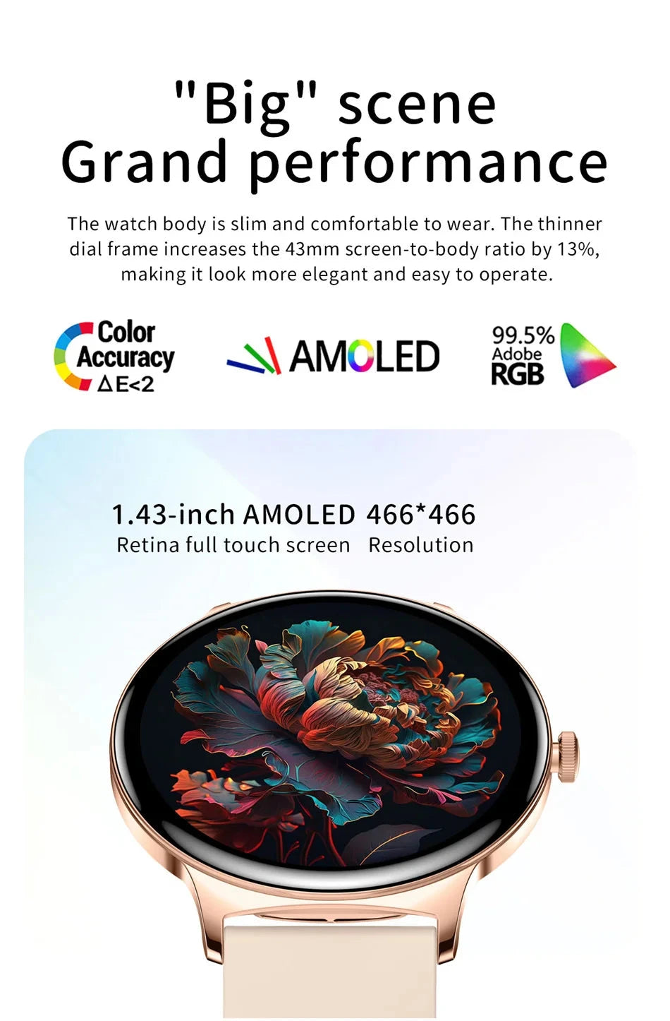 For Huawei New Ultra Slim AMOLED Smart Watch Women Screen Always Display Time Heart Rate BT Calling High-end Fashion Smartwatch