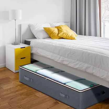 Foldable Under Bed Storage Containers with Clear Window Underbed Toy Organizers and Clothing Storage Bags Closet Storage Bins - AMULET RING STORE