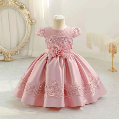 0-4Thildren's wear baby's first birthday party dress color matching gradient Lace Princess Baby Girl Christmas Party Prom Dress