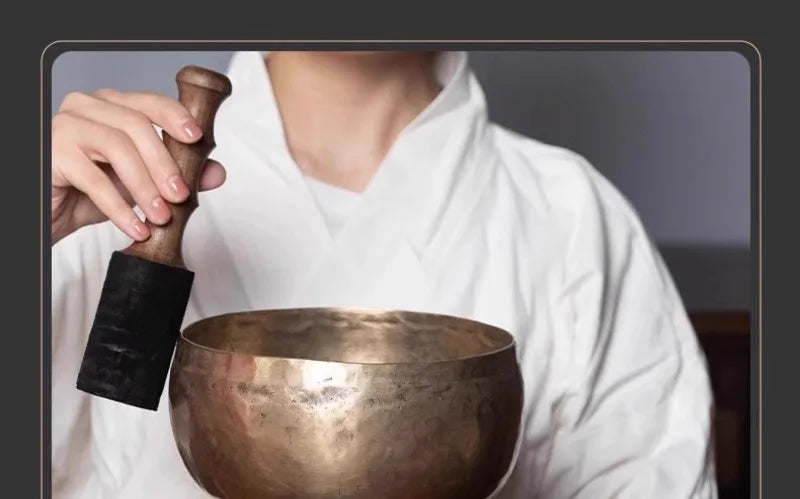 Old Singing Bowl Copper Nepal Handmade Tibetan Bowls Retro Yoga Meditation Buddhism Sound Bowl Portable Zen Music Instrument - AMULET RING STORE