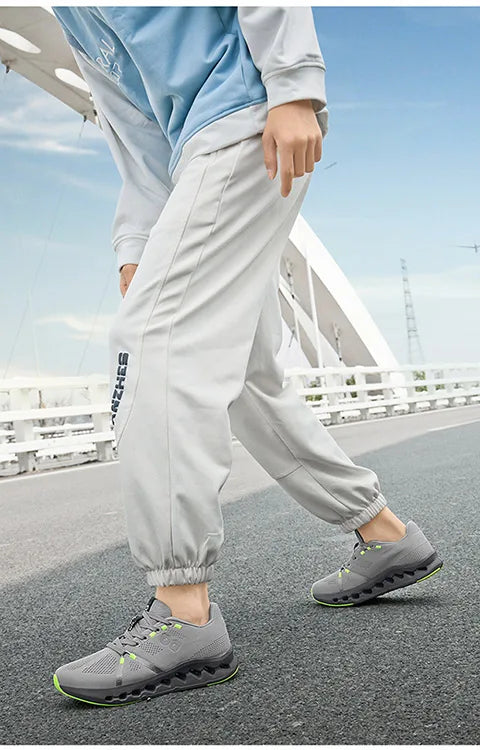 Leisure plus Size Men's Shoes39-45 Fashion Cushioned Running Shoes Sports Trend Gray Green White Black Breathable Comfortable - AMULET RING STORE