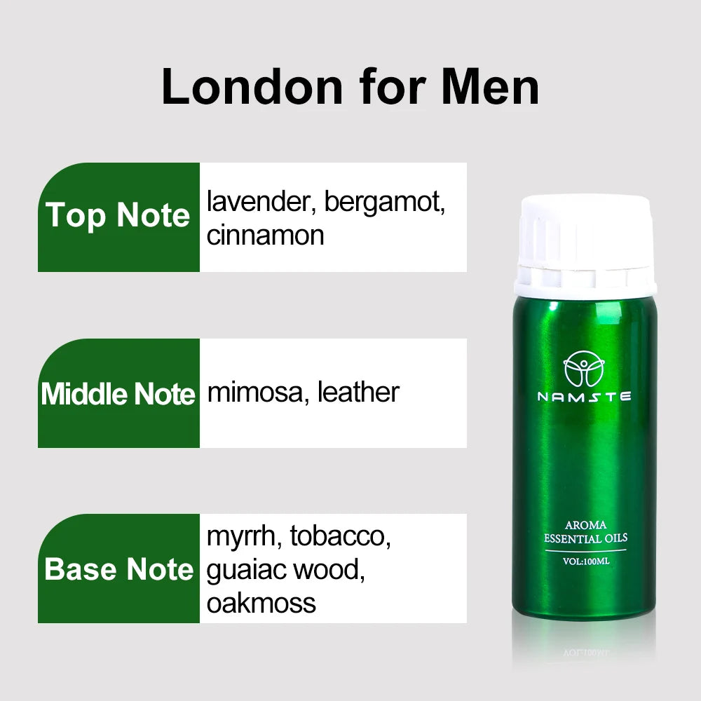 NAMSTE Hotel Perfume Oil 100ML Lavender Pure Essential Oils White Tea Coffee For Diffuser Aroma Oil Room Fragrance Air Freshener - AMULET RING STORE