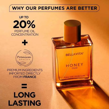 100ml Original Arab Perfumes BellaVita Luxury Honey Oud Eau de Parfum Spray Unisex Lasting Wood Pheromones Perfume Cologne Gifts