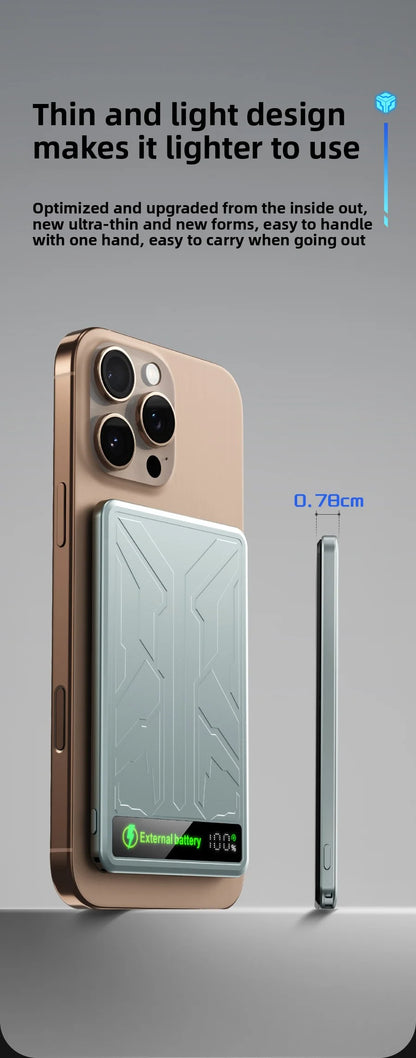 10000mAh CCC 3C Magsafe Power Bank Magnetic Wireless Phone Charger External Battery 20W Fast Charging for IPhone 16 15 - AMULET RING STORE