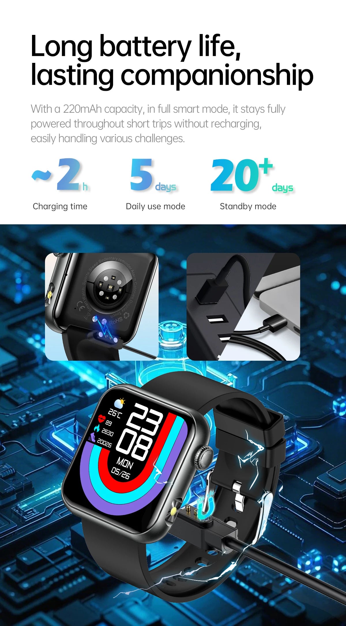 2025 New LED Women AI Smart Diagnosis Smart Watch HRV+PPG Blood Pressure Blood oxygen Health monitor IP68 NFC Smartwatches ﻿