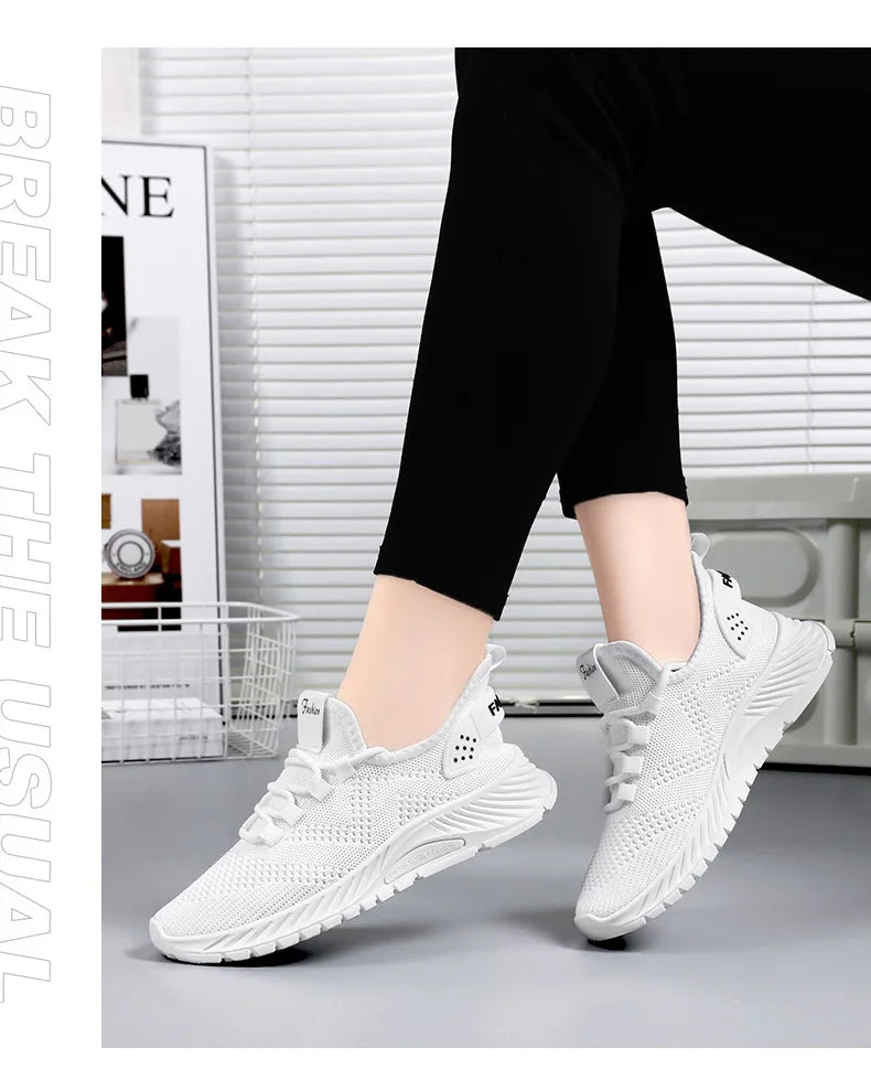 2025 Women's Shoes Summer Women's Shoes Flying woven casual shoes Comfortable breathable women's sneakers - AMULET RING STORE