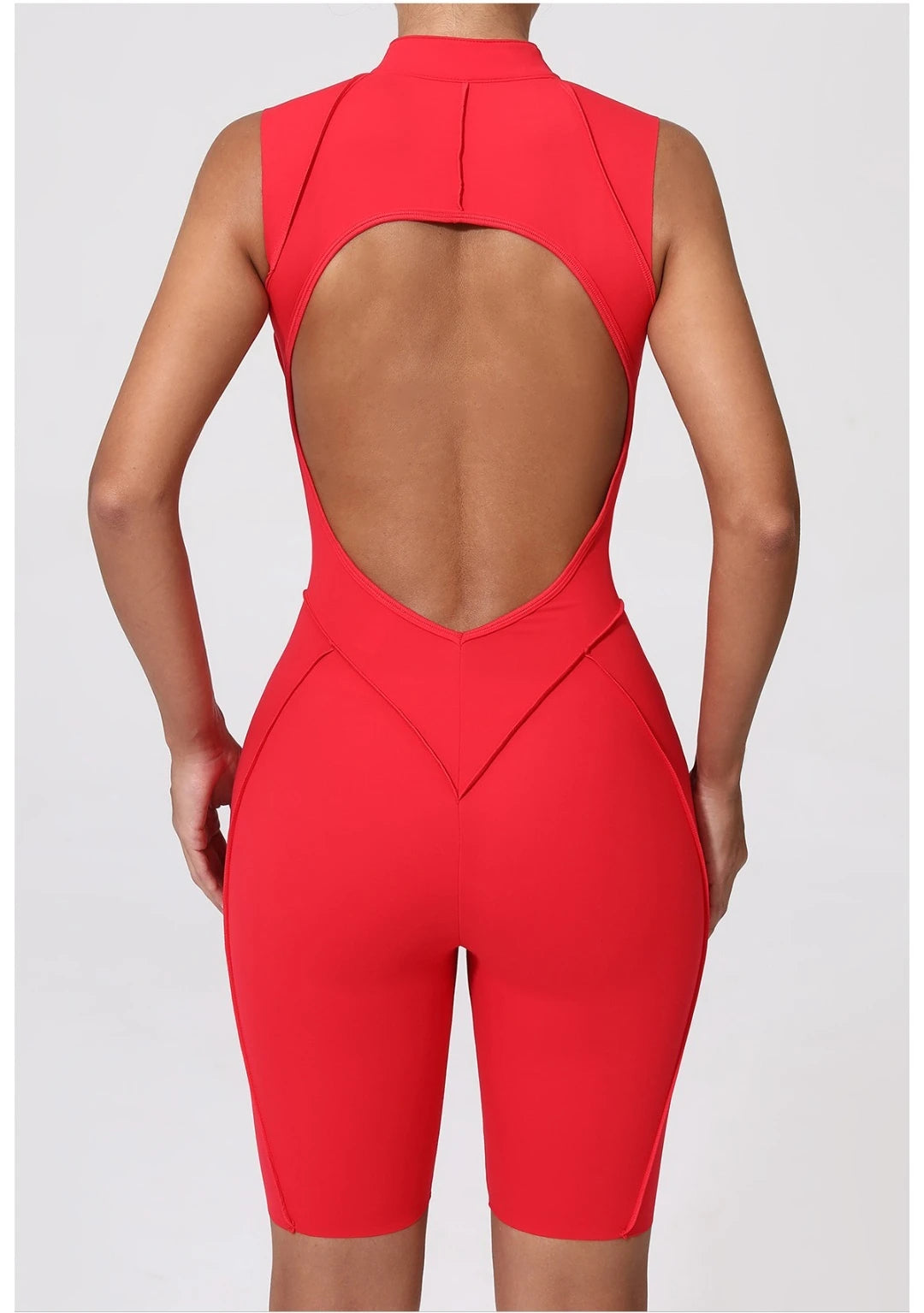 Seamless Yoga Jumpsuit Sports Fitness Backless Tight Zipper Long-sleeved One-Piece Workout Clothes Gym Leggings Sportswear