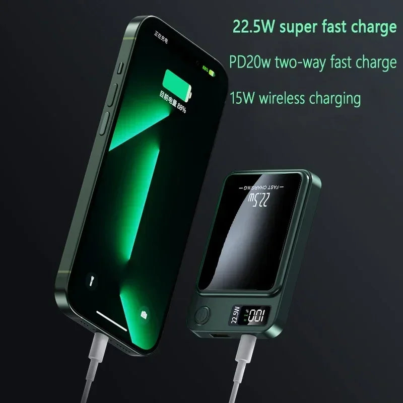 Magnetic Power Bank 30000mAh 15W Wireless Fast Charger for iPhone 15 14 13 Samsung S22 S23 Xiaomi Portable Battery Powerbank - AMULET RING STORE