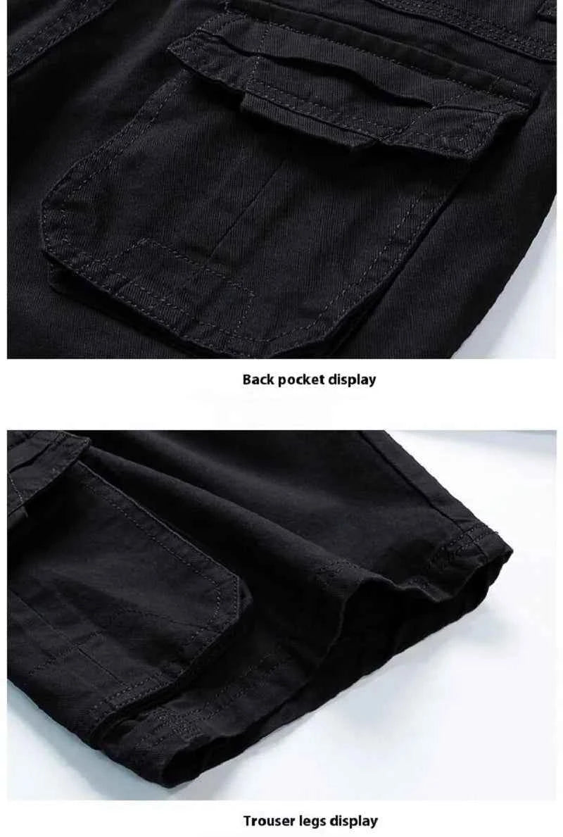Summer Man Cotton Cargo Shorts Mens Jogger Sport Casual Shorts Male Multi Pocket Streetwear Outdoor Fashion Shorts Pants Trouser