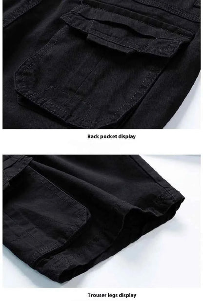 Summer Man Cotton Cargo Shorts Mens Jogger Sport Casual Shorts Male Multi Pocket Streetwear Outdoor Fashion Shorts Pants Trouser