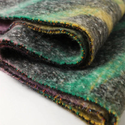 2025 New Rainbow Color Stripe Winter Warm Women Scarf Cashmere Luxury Shawls Thick Neckerchief Hijab Wraps Pashmina Foulard