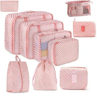 8/9/10/11 Pcs Set Travel Organizer Storage Bags Suitcase Packing Cubes Set Cases Portable Luggage Clothe Shoe Tidy Pouch Folding - AMULET RING STORE