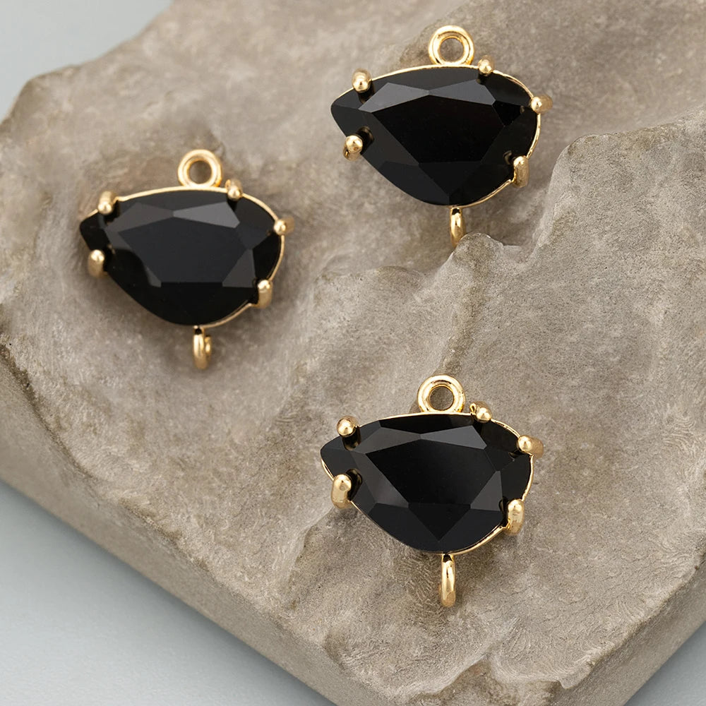 GUFEATHER ME92,jewelry accessories,18k gold rhodium plated,copper,glass,hand made,charms,diy pendants,jewelry making,6pcs/lot - AMULET RING STORE